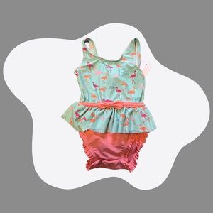 Flamingo Print Kids Swimwear